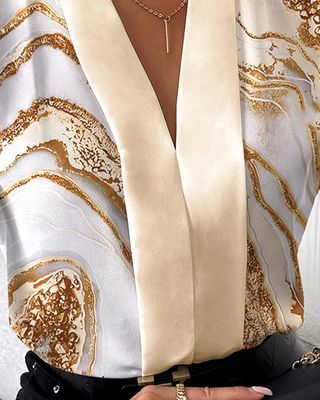 Мода V Neck Без рукав верхний случайный печатный V Neck футболка