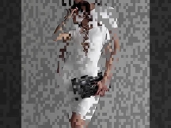 Мода, пустое, сексуальное, стройное, обернутое бедро, короткорукавное платье